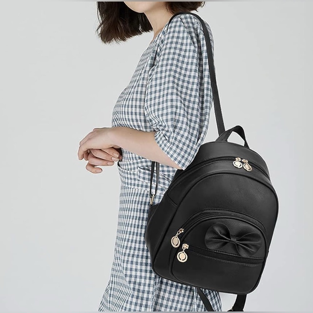 Mini Backpack with Bow Accent - Picture 6 of 7